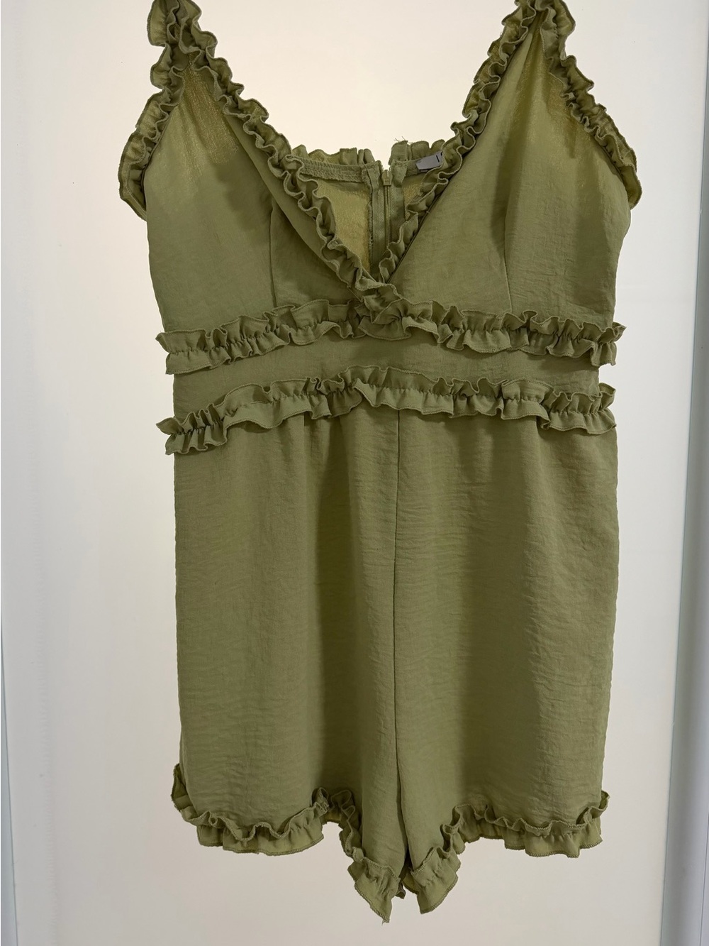 iris Olive Green Ruffle Romper One-Piece - Picture 5 of 5